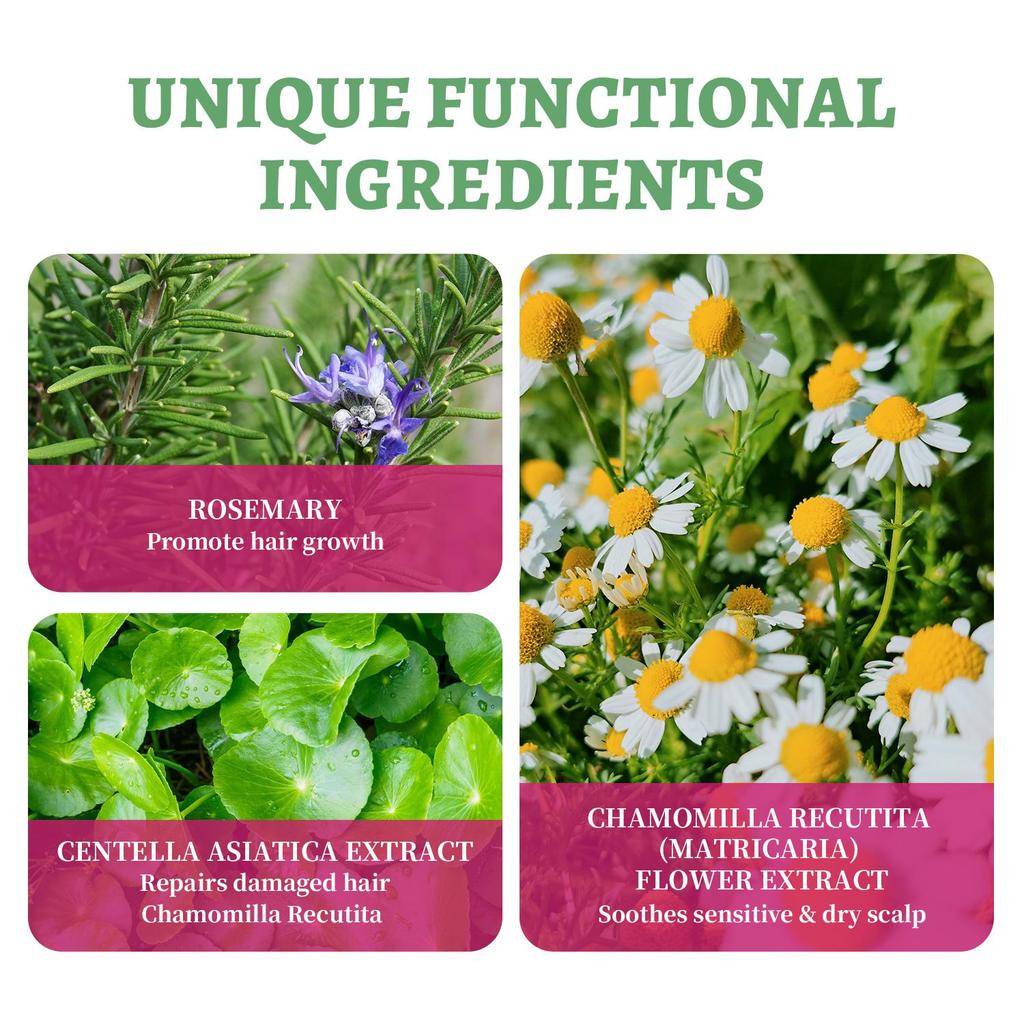Szampon zagęszczający włosy z rozmarynem: Formuła zagęszczająca i wzmacniająca dla mężczyzn i kobiet - z olejkiem z drzewa herbacianego, biotyną, miętą - Do przerzedzających się, cienkich włosów