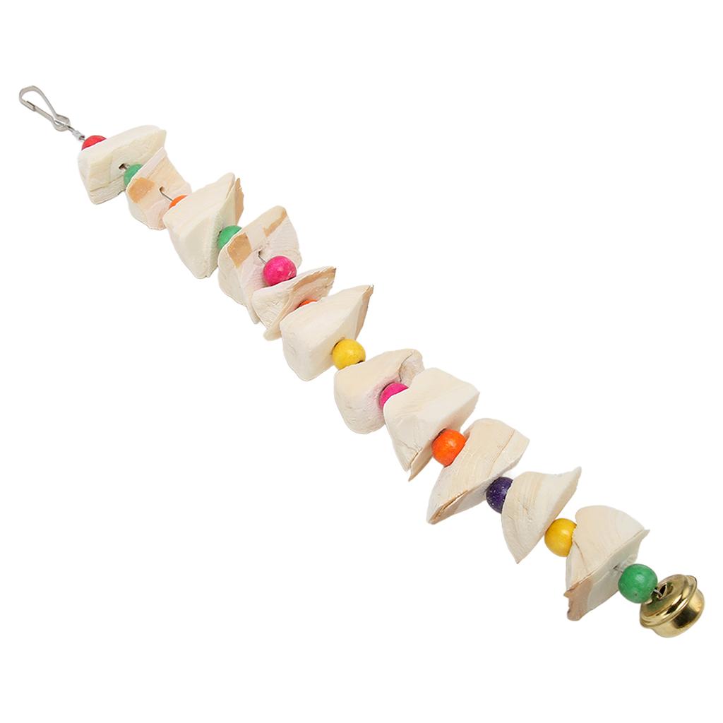 Bird Chewing Toys Colorful Natural Calcium Supplement Teeth Grinding Parrot Cuttlebone Chew Toy with Bell XL