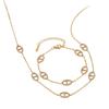 18K Gold Diamond-Studded Pig Nose Jewelry Set: Luxury Bracelet, Necklace & Earrings
