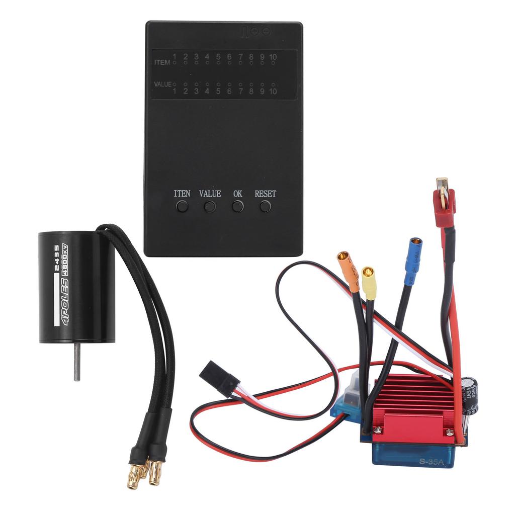 2435 4800KV Brushless Motor with S35A Brushless ESC Programming Card for 116 118 RC Car