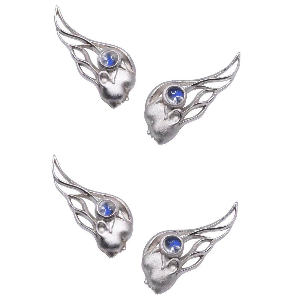 

2 серьги-гвоздики с изображением лица девушки-ангела, движущиеся крылья, бриллиантовые серьги-пусеты с лунным камнем, ювелирные изделия