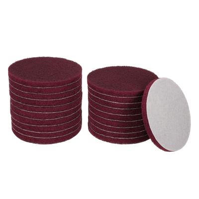Uxcell 12pcs Scrubber Scouring Pads 500 Grit Drill Power Brush Hoop and Loop Surface Conditioning Discs Drill Scuffing Discs Scrub Pads for Home