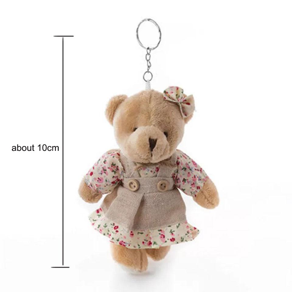 ZAKOL Cute Wear Clothes Bear Plush Toy Cartoon Rabbit Pendant Doll Keychain Backpack Car Bag Decoration Key Ring Girls Gift