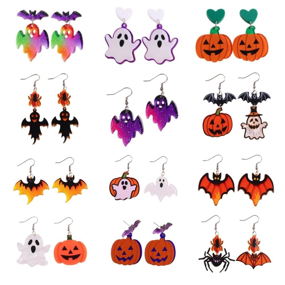 Heart Cute Ghost Ear Studs Spider Pumpkin Dangle Earrings Creative Halloween Earrings  Party