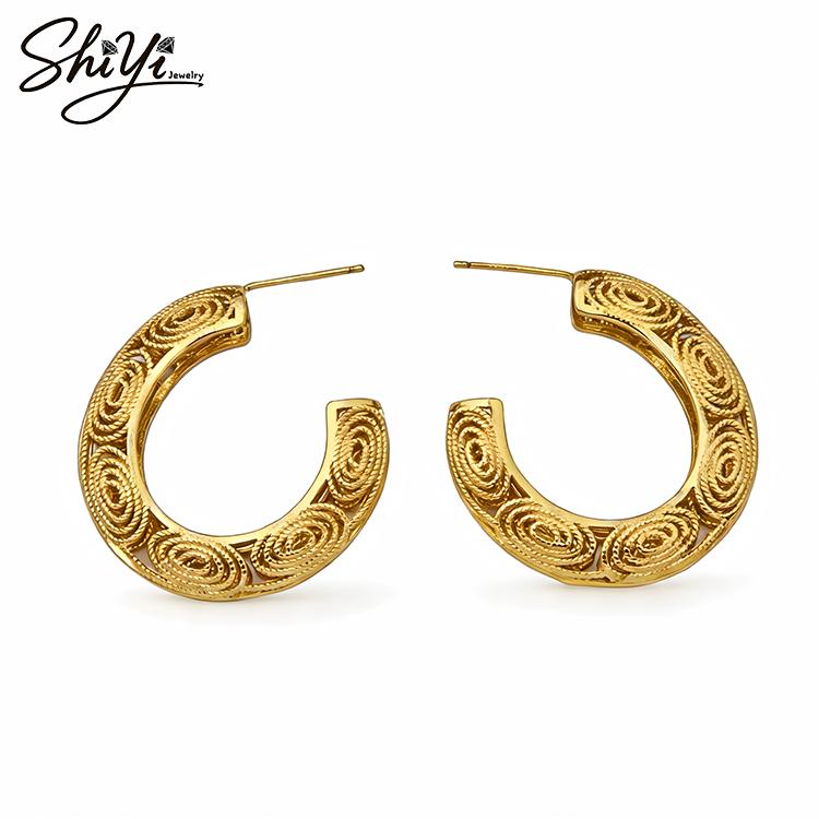 Best Selling Anti Tarnish Copper Hoop Earrings Non Tarnish Gold Plated Hypoallergenic Gold Plated Charms Jewelry Gift золотой