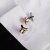 Personality 2 Pcs/Set Propeller Shape Mens Cufflinks Gold And Silver Tones For French Shirt Suit Jewelry