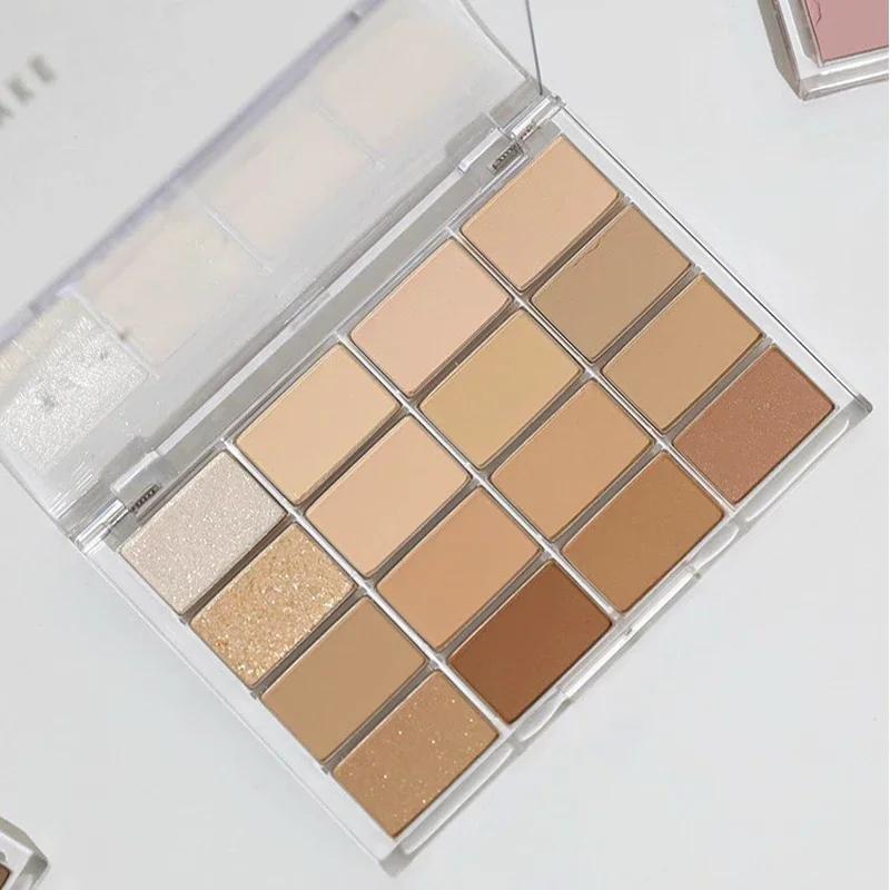 16 Colors Eyeshadow Palette Low Saturation Rose Pink Pearly Matte Glitter Eyeshadow Shiny Eye Shadow Long-lasting Eye Makeup