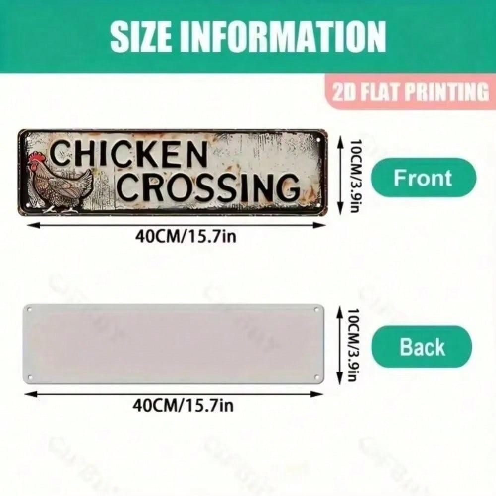 Retro Vintage Chicken Metal Wall Sign Weatherproof Farmhouse Kitchen Decor Pre Drilled Indoor Outdoor