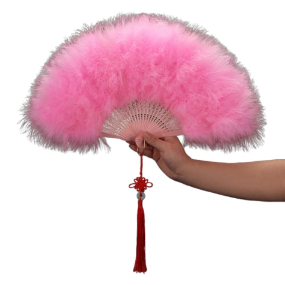 Chinese Handheld Feather Fan Colorful Show Dance Fan Art Fans Cosplay Props Fan  Home Decoration