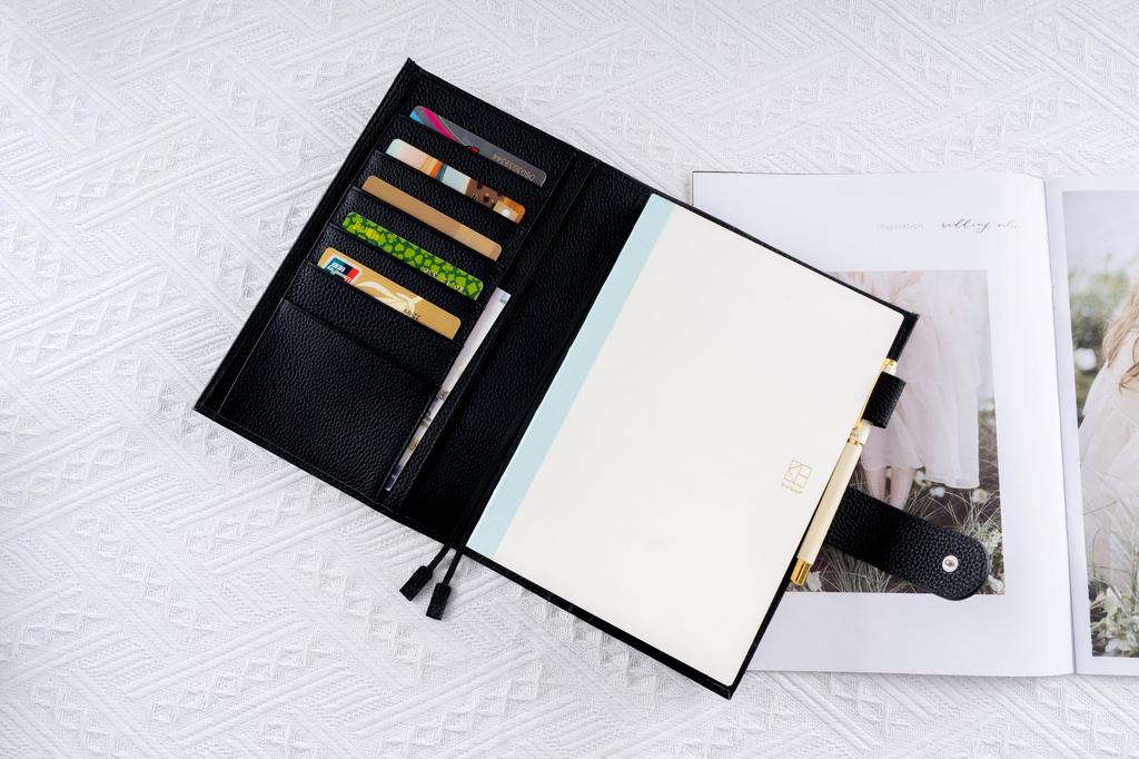 A5 Genuine Leather Notebook Compatible with Hobonichi Premium Planner Cover with Pen Card Bookmark and Snap Business Gift Cover, Cousin, Holder,