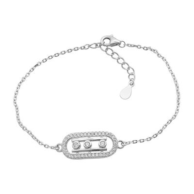 Silberarmband mit Zirkonia, Gewicht des Artikels 2,67 g (2209133)