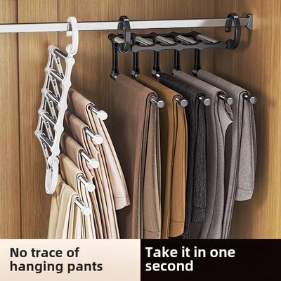 Faltbarer Multifunktionaler Mehrschichtiger Hosenbügel zur Aufbewahrung für Zuhause und Kleiderschrank