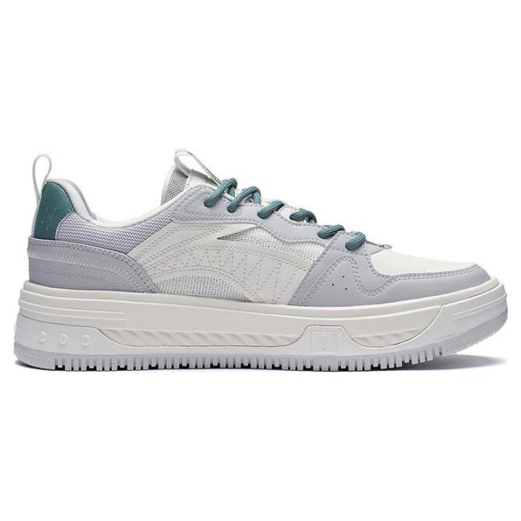 New LiNing Anti Slip And Wear Resistant Height Increasing Low Top Skateboard Shoes Light Smoke Gray Ecru AGCT143-2