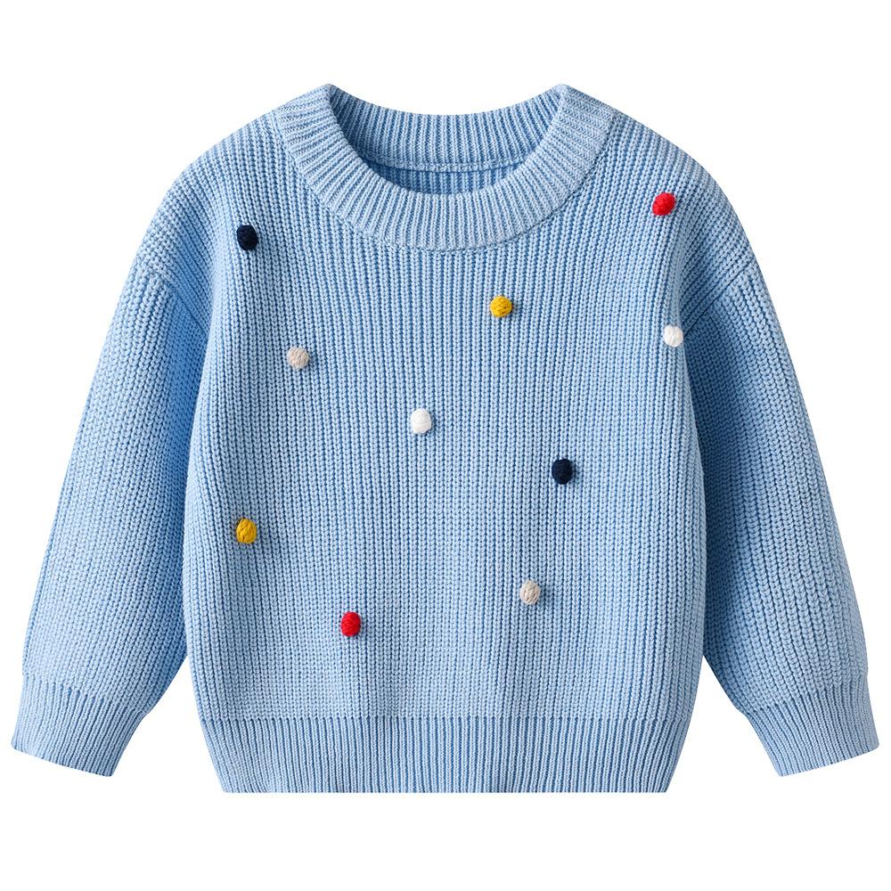 Autumn and Winter Children's Sweater DIYs Handmade Ball Baby Wool Top Girl Bottoming Sweater