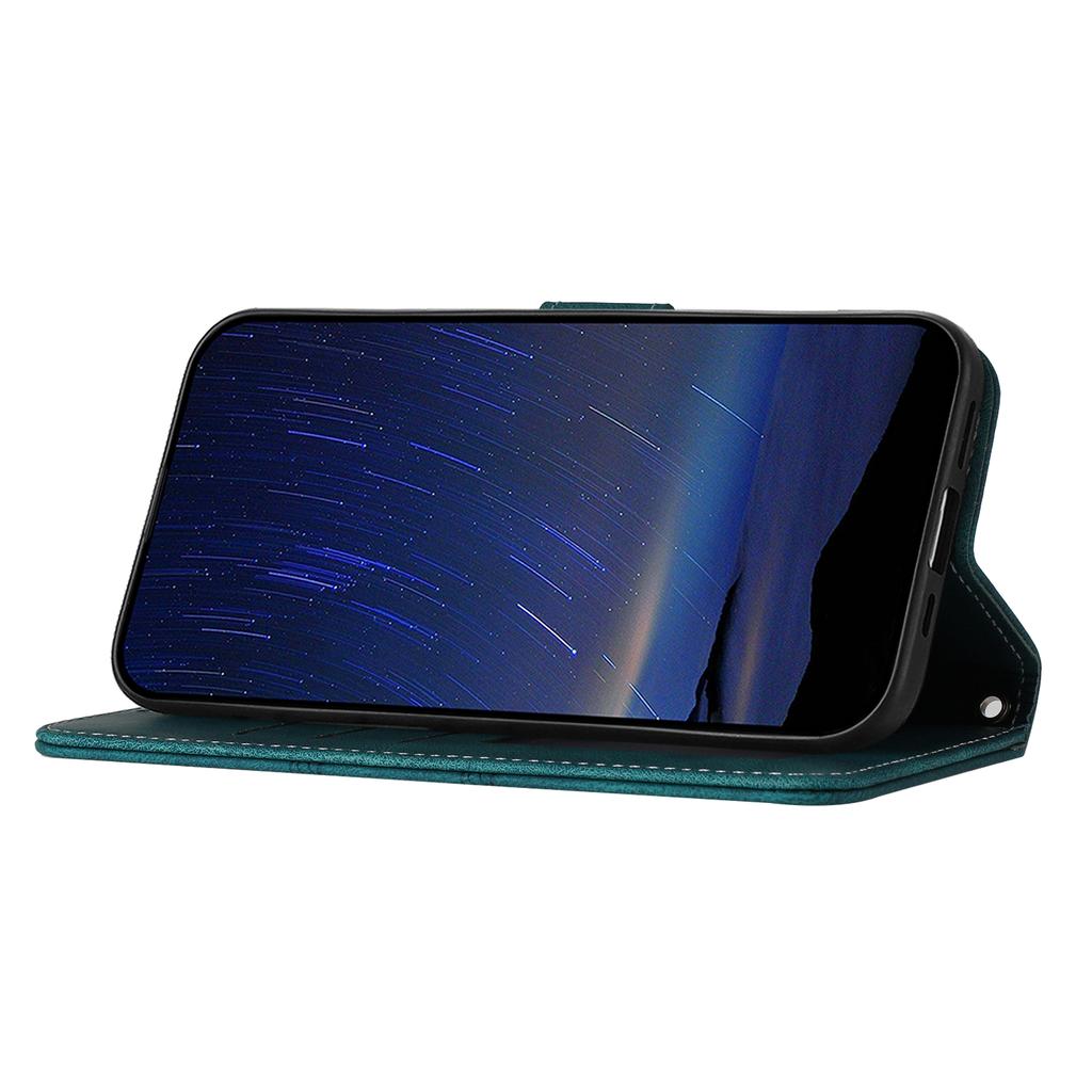 For Honor 400 5G (Global) Case Wallet Skin-Touch Leather Imprinted Phone Cover with Wrist Strap