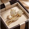 Elegant Tulip Brooch with Imitation Pearl & Rhinestones - Ideal Suit Lapel Pin Accessory