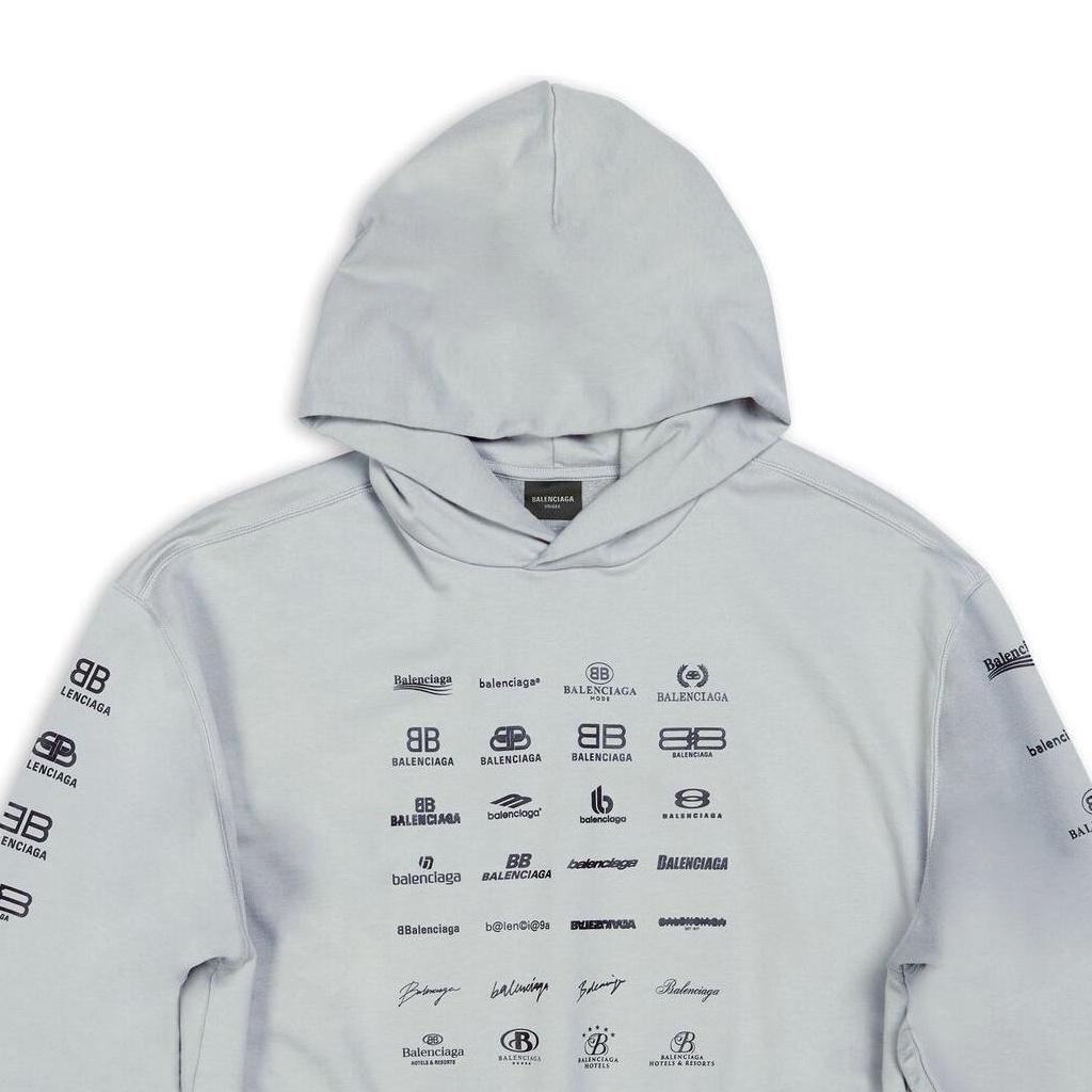 Balenciaga Archives Logos Hoodie 'Light Grey' Unisex 726241TNVQ81342