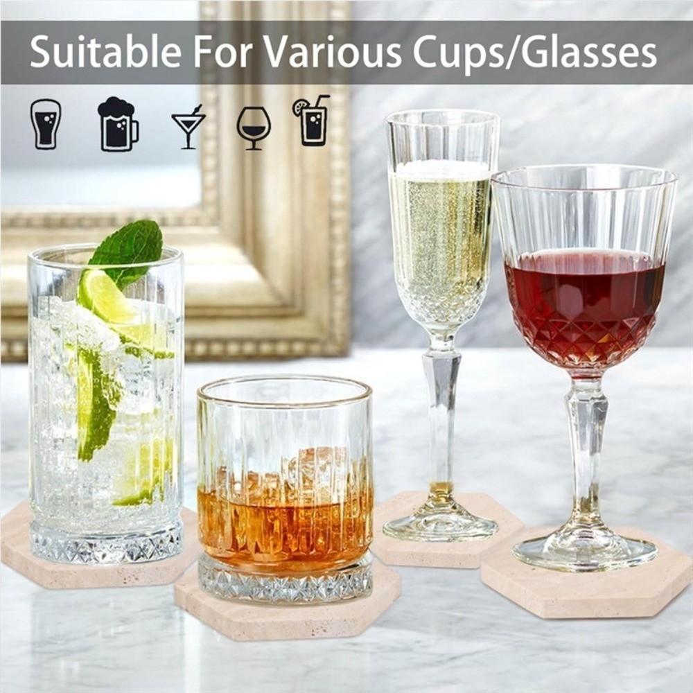 Natural Marble Coasters Placemat Travertine Insulation Pads  Photography Props