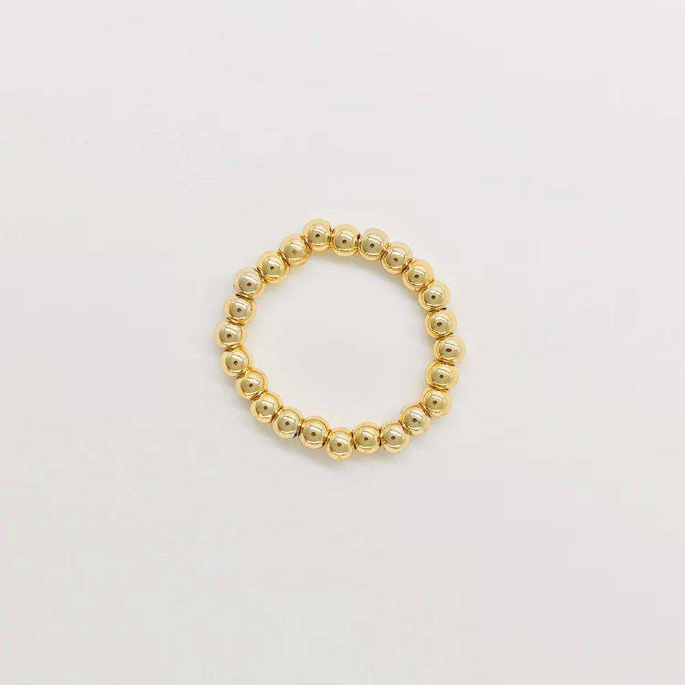 

Vlen Beaded Ring for Women Natural Freshwater Pearl & Natural Stone Elastic Stackable Ring Boho Handmade Jewelry for Daily Party Elastic Stretch