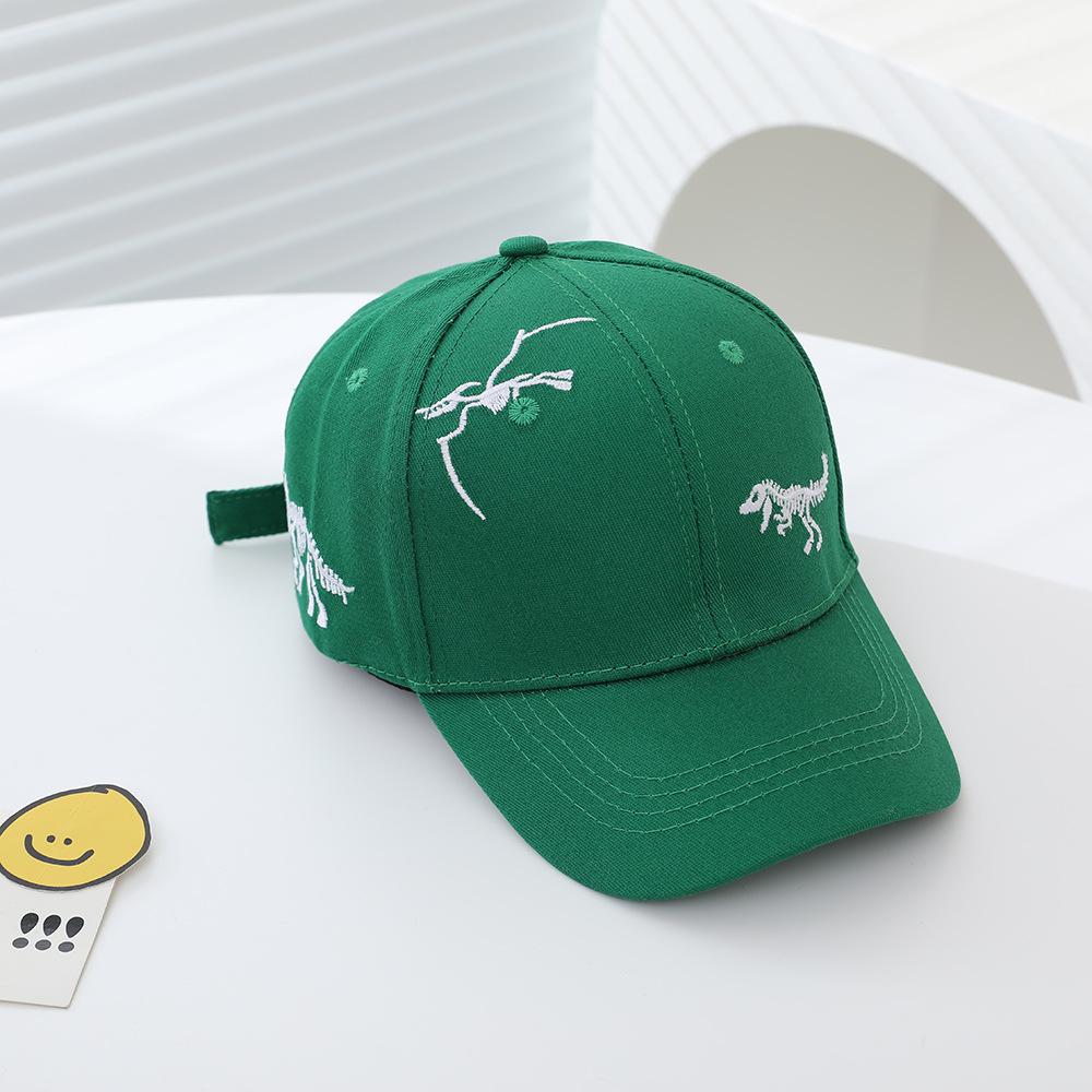 Spring And Autumn Dinosaur Bone Embroidery Hat Children'S Cap Cartoon Sun Hat Embroidery Baseball Cap