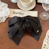 Simple Black Satin Bow Ponytail Clip For Women Girls Light Luxury Hair Clip Temperament Exquisite Hairpin Hair Accessories