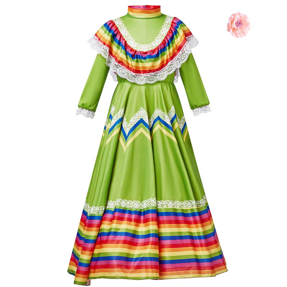 New Mexican Folk Dance Dress: Halloween & School Stage Performance Costume