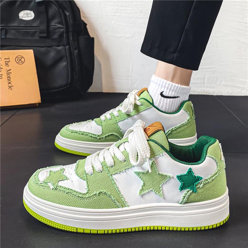 

Мужская обувь весна новая дышащая спортивная обувь для скейтборда универсальная обувь мужская нескользящая повседневная обувь 44 зелёный