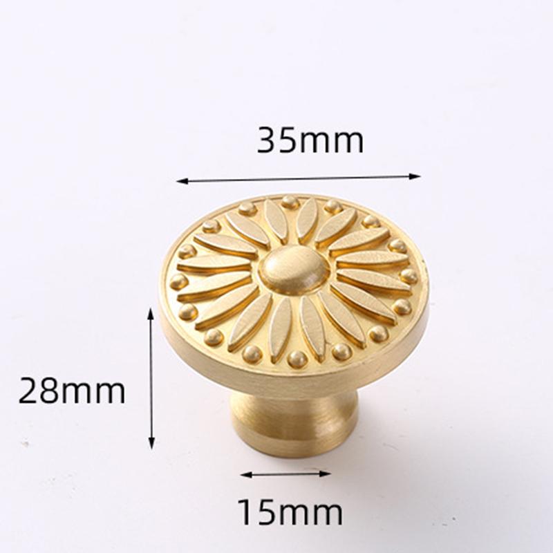 1pc Solid Brass Kitchen Cabinet Handles Single hole Drawer Knobs Chrome Gold Dresser Wardrobe Pulls Luxury Copper Furniture