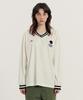 OIOI COLLECTION New Symbol V-Neck Jersey_White
