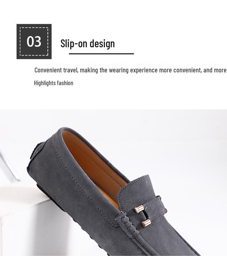 Men's K1006 Moccasins Loafers – Spring/Summer Suede Slip-On, Low-Top, Flat Bottom, Large Size Casual Driving Shoes.