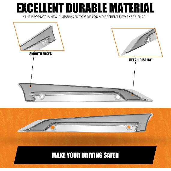 Windshield Side Trim LED Light Turn Signal Running Lamp Fit for Road Glide FLTRX FLTRXS FLTRK FLTRU FLTRXSE FLTRUSE 2015–2024 Chrome Front Fairing