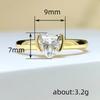 Huirtan Chic Heart Cubic Zirconia Women Rings Gold Color Statement Finger Accessories Love Proposal Engagement Jewelry