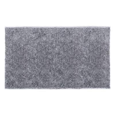 Q-BATH PREMIUM DECOR 1640 Bathroom Rug, Fluffy Gray, 120 X 70 Cm, Microfiber