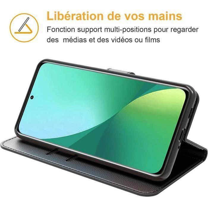Coque - E.F.Connection - pour Xiaomi 12-12X - Effet Cuir - Fermeture Magnétique - 2 Verres Trempés