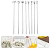 8 Pcs Metal Fruit Needle Cocktail Stirrers Fine Toothpicks Swizzle Sticks for Cocktails Stainless Steel