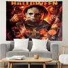 Halloween-horror Print Tapestry, Backdrop, Easy Setup, Ideal for Bedroom, Office & Living Room, with Aesthetic Wall Hanging Decor.