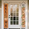 Fall Thanksgiving Porch Sign Rustic Harvest Pumpkins 1 Pair Polyester Indoor Outdoor Decor