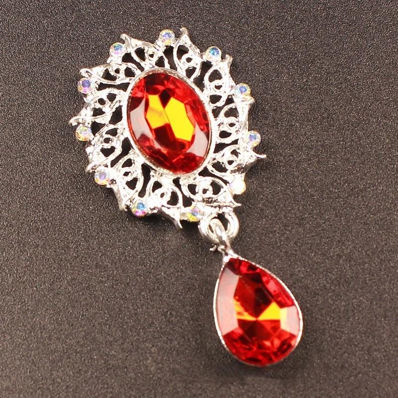 5 st Vattendroppar Brosch Tillbehör Kläddekoration Glittrande Kristall Syknapp Legering Strass Hänge