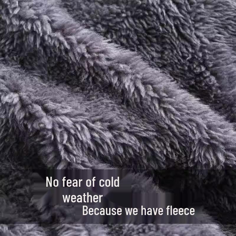 Winter Fleece-Lined Knitted Beanie & Scarf Set for Men - Thick Wool