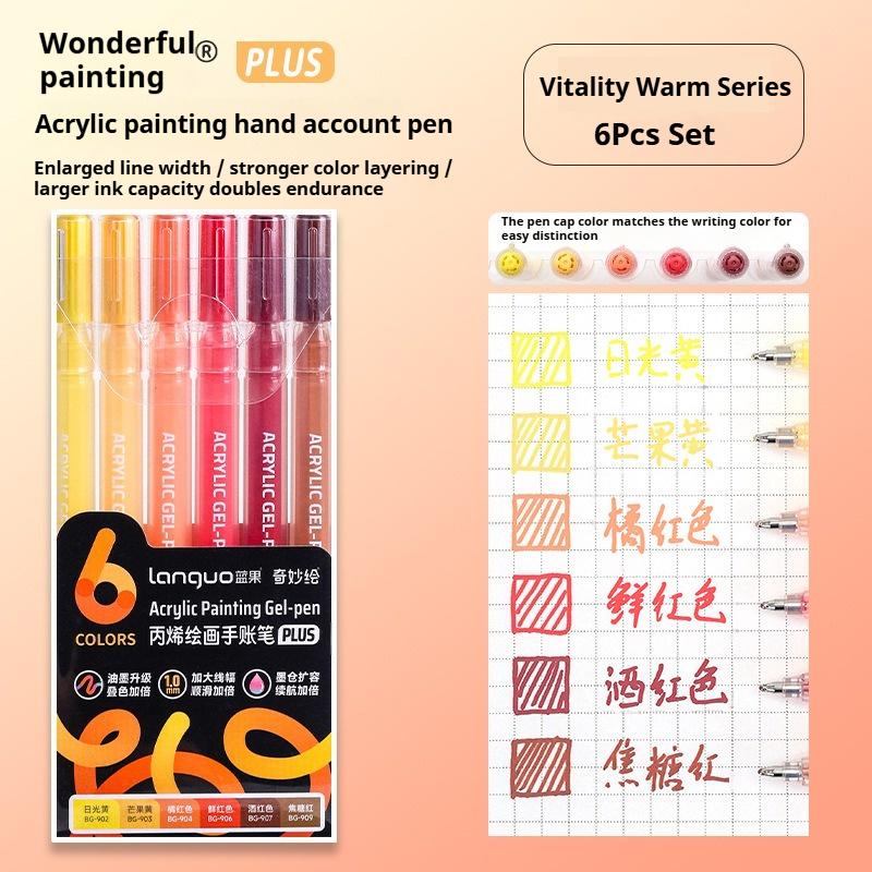 Languo 6/24/36/54/72/90 Colors Acrylic Painting Handbook Pens Multi-Color Gel Pen Student Neutral Pen Writing Marker Stationery