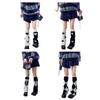 Girls Lolitas Leg Warmers Y2K Star Knitted Flared Leg Sleeves Goth Baggy Cuffs Ankle Heap Socks JK Uniform Foot Cover