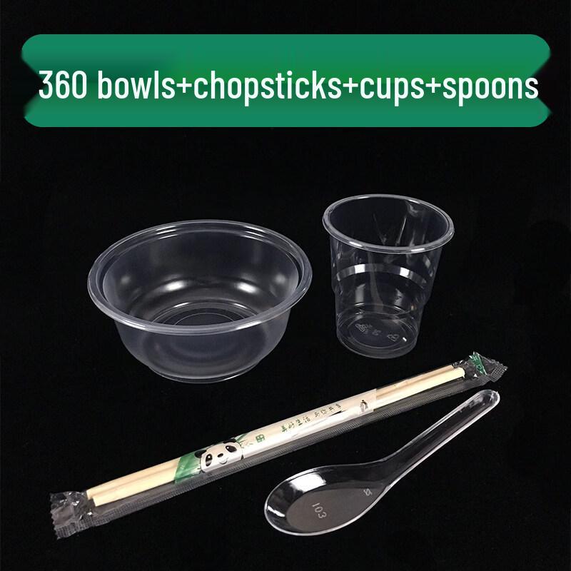 

ZISIZ Disposable Plastic Bowl & Chopsticks Set