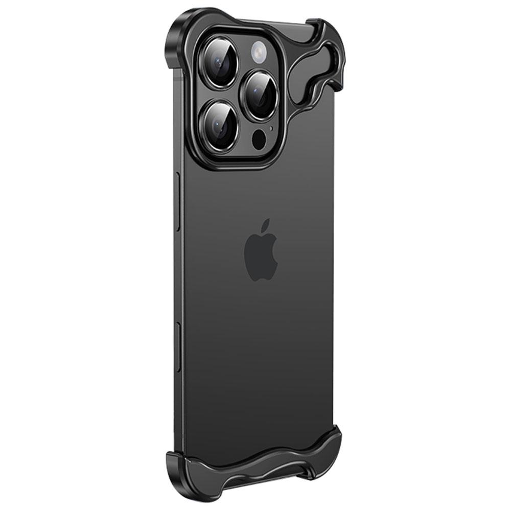 Nárazuvzdorný kryt pro iPhone 16 Pro Max, kovový bezrámečkový kryt s ochranou objektivu fotoaparátu