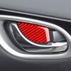 4Pcs Red Carbon Fiber Interior Door Handle Bowl Cover For Nissan Sentra 2016-21