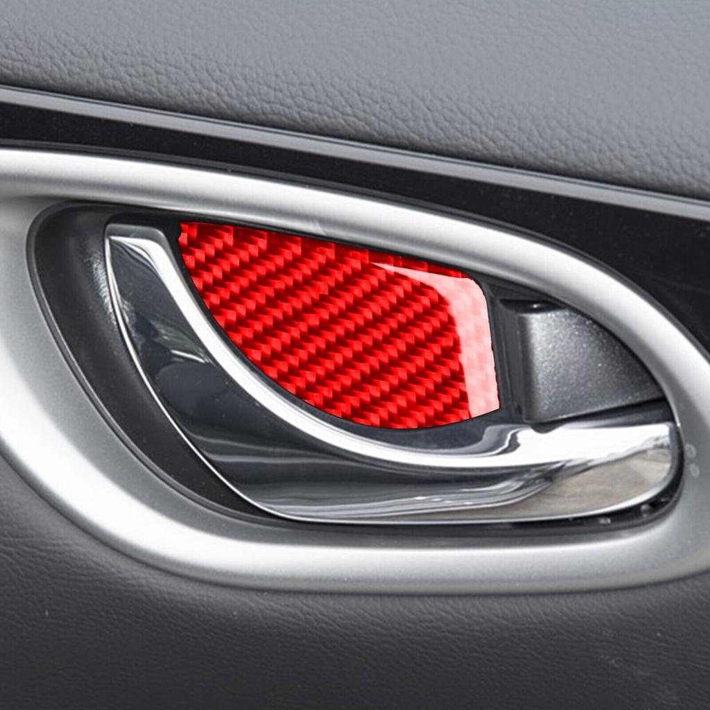 4Pcs Red Carbon Fiber Interior Door Handle Bowl Cover For Nissan Sentra 2016-21