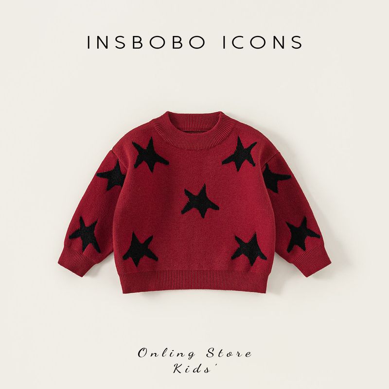 Boys  Sweater 2026 Spring New Style Children s Knitted Top Baby Stylish Clothes Boys  Trendy Spring and Autumn Children s Clothing Red 100
