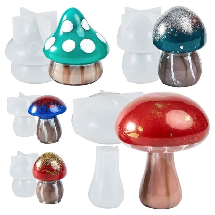 Mushroom Silicone Mold for Epoxy Resin Casting Home Decors Scented Candle DIY Soap Making Mould 3D Mushroom Resin Molds