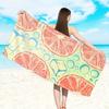 Tropical Lemon Graphic Beach Towel, Soft Microfiber Durable Sand Free, Home Decor Gift, Striped Lemon Print Oversized Bath Towel