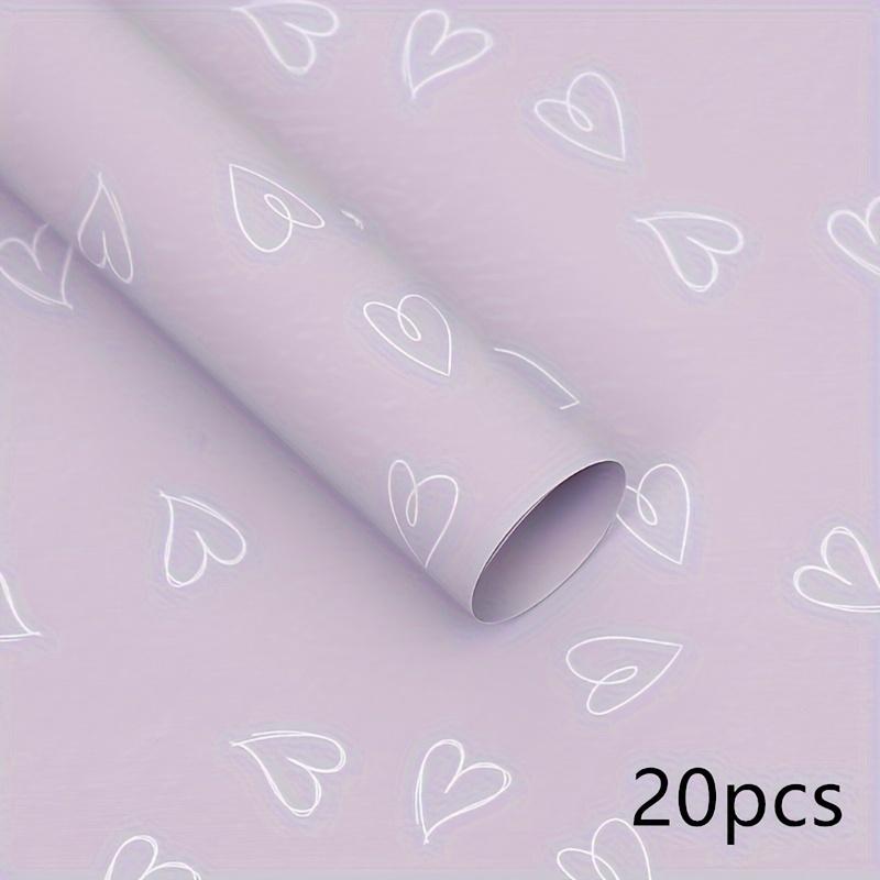 

20 листов/упаковка Водонепроницаемая бумага для упаковки цветов в форме сердца Упаковка для подарков Упаковка для букетов Бумага для упаковки цветов Букет светло-фиолетовый