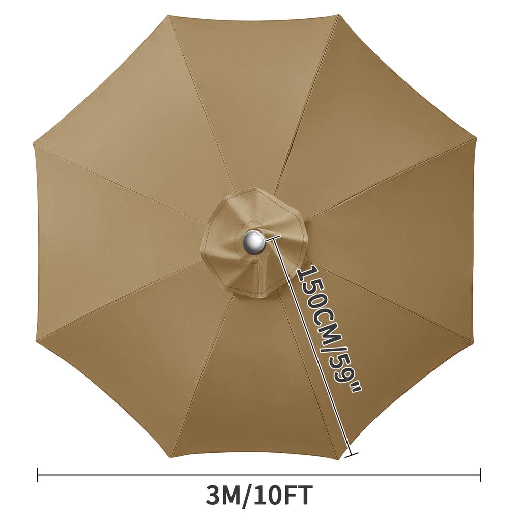 Waterproof Replacement Umbrella Cloth 2/3M Patio Parasol Cover UV-Anti Canopy Cover Replacement Parasol Cover for Balcony Garden